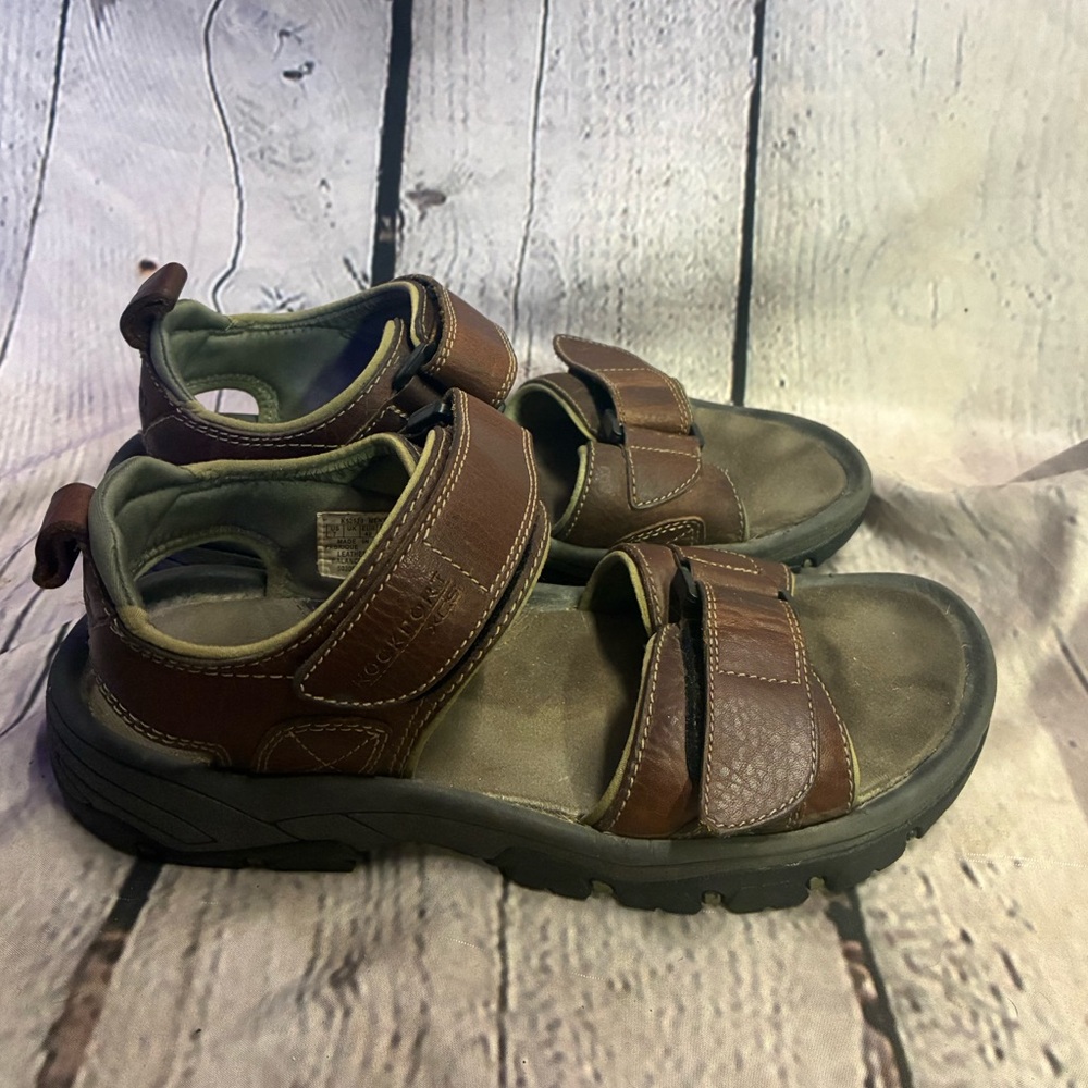 Rockport Rocklake Sandals Men's 7MBrown Leather Sport Outdoor Comfort Hiking GUC